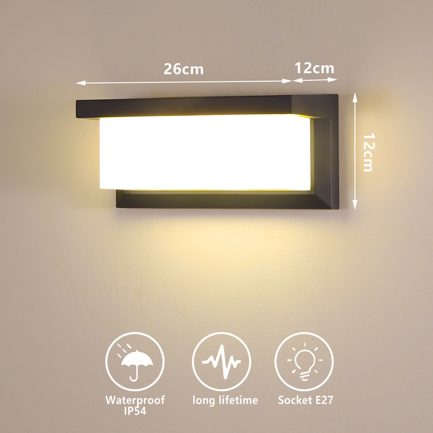 Brilagi - Väli seinavalgusti BRICKY 1xE27/60W/230V antratsiit IP54