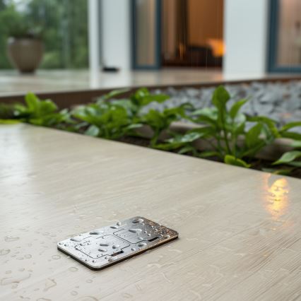 Brilagi - Väli sisseehitatud põranda topelt pistikupesa IP55 matt kroom ristkülik