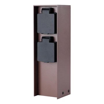 Brilagi - Väline pistikupost PILLAR 2Z SCHUKO 230V IP44 pruun