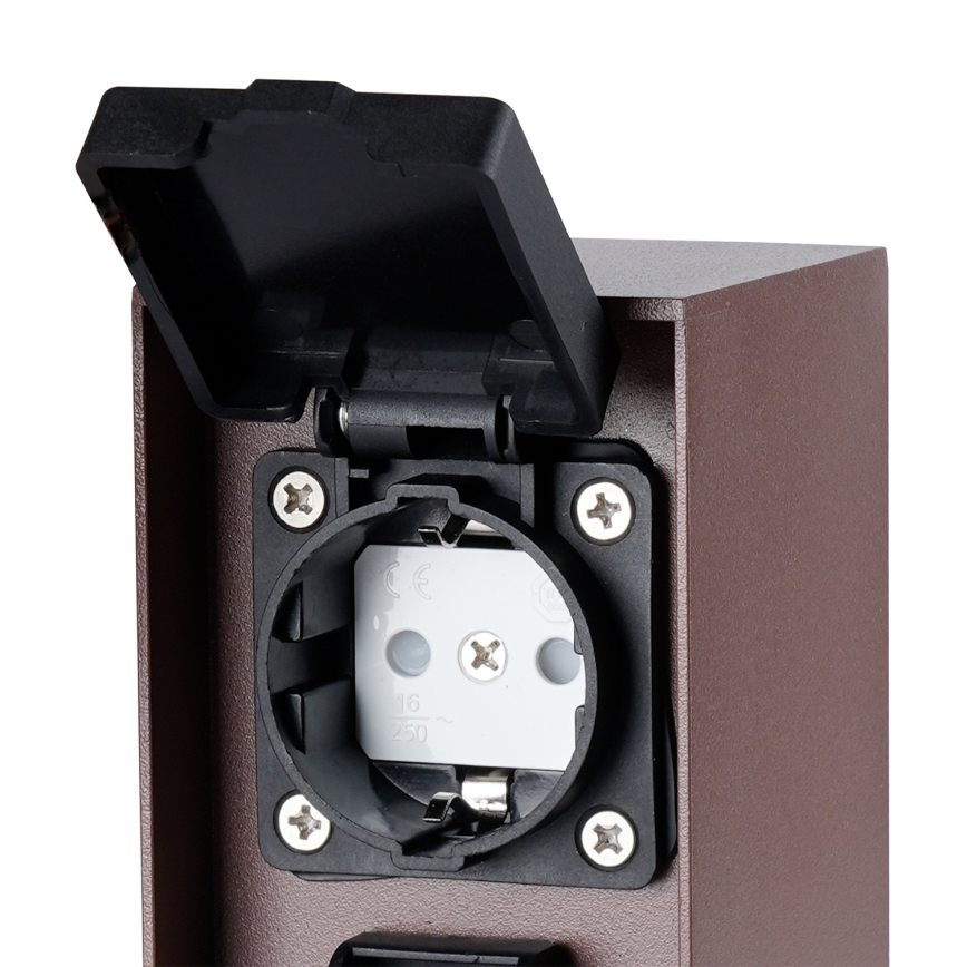 Brilagi - Väline pistikupost PILLAR 2Z SCHUKO 230V IP44 pruun