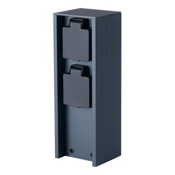 Brilagi - Välipistikupost PILLAR 2x SCHUKO 230V IP44 antratsiit