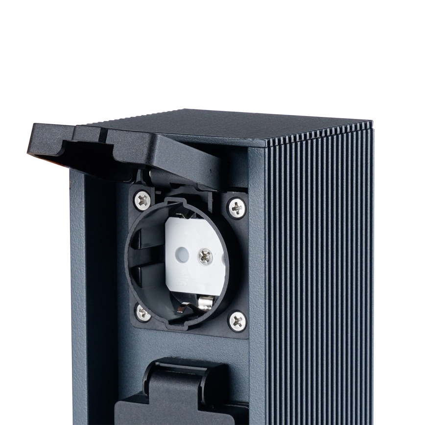 Brilagi - Välipistikupost PILLAR 2x SCHUKO 230V IP44 antratsiit