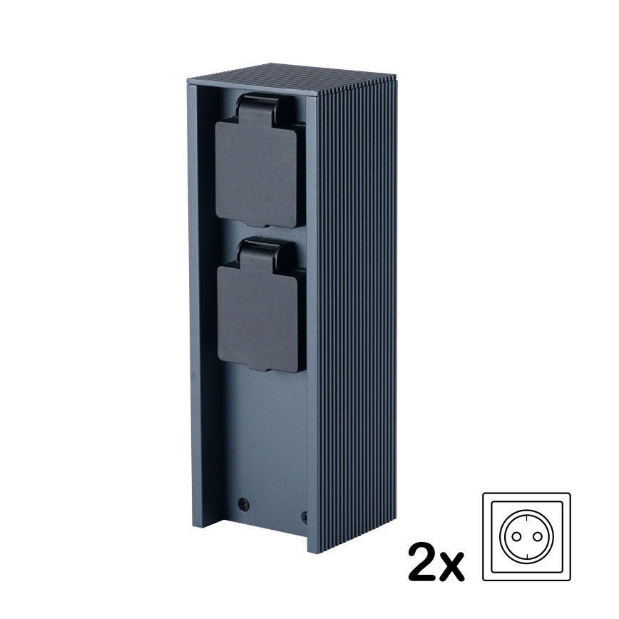 Brilagi - Välipistikupost PILLAR 2x SCHUKO 230V IP44 antratsiit