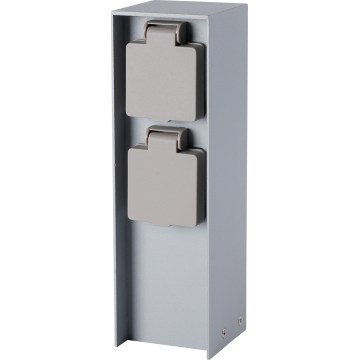 Brilagi - välipistikupost PILLAR 2Z SCHUKO 230V IP44 hõbedane