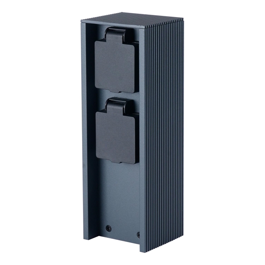 Brilagi - Välipistikupost PILLAR 2× SCHUKO 230V IP44 antratsiit