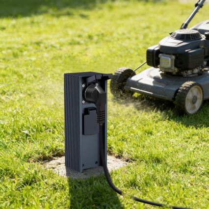 Brilagi - Välipistikupost PILLAR 2× SCHUKO 230V IP44 antratsiit