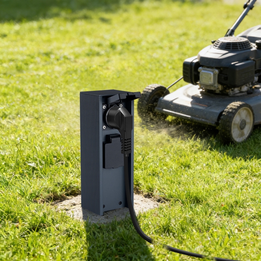 Brilagi - Välipistikupost PILLAR 2× SCHUKO 230V IP44 antratsiit