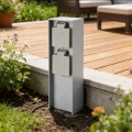 Brilagi - Välipistikupost PILLAR 2× SCHUKO 230V IP44 hõbedane