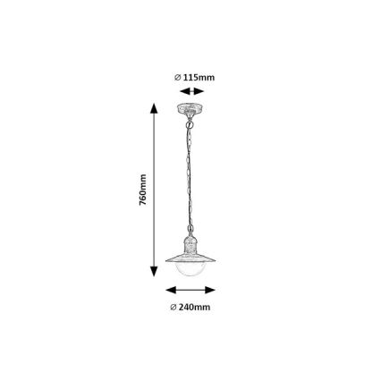 Brilagi - Välirippvalgusti MOLDE 1xE27/60W IP44 pronks/patina