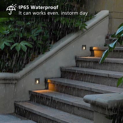 Brilagi - välis-süvistatav LED-valgusti STAIRDOT LED/2W/230V must IP65 ruudukujuline