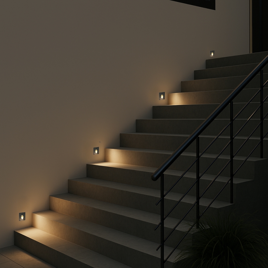 Brilagi - välis-süvistatav LED-valgusti STAIRDOT LED/2W/230V must IP65 ruudukujuline