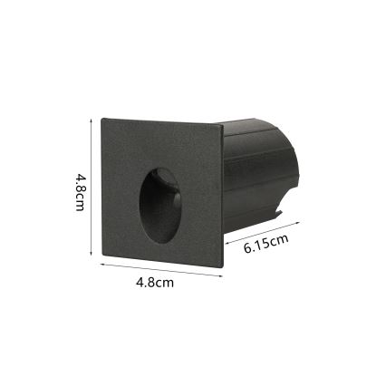 Brilagi - välis-süvistatav LED-valgusti STAIRDOT LED/2W/230V must IP65 ruudukujuline