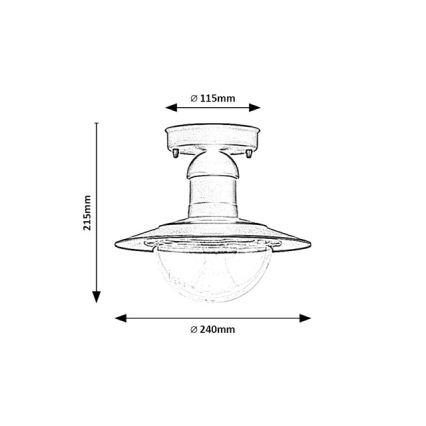 Brilagi - Välislaevalgusti MOLDE 1xE27/60W IP44 must