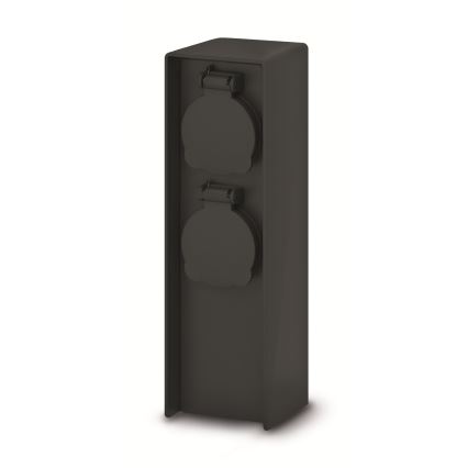 Brilagi - välispistikupost kahe SCHUKO-pistikupesaga, 230V, IP44, must