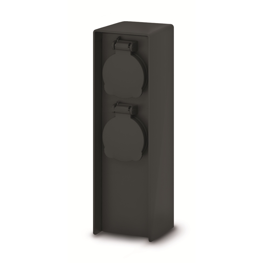 Brilagi - välispistikupost kahe SCHUKO-pistikupesaga, 230V, IP44, must