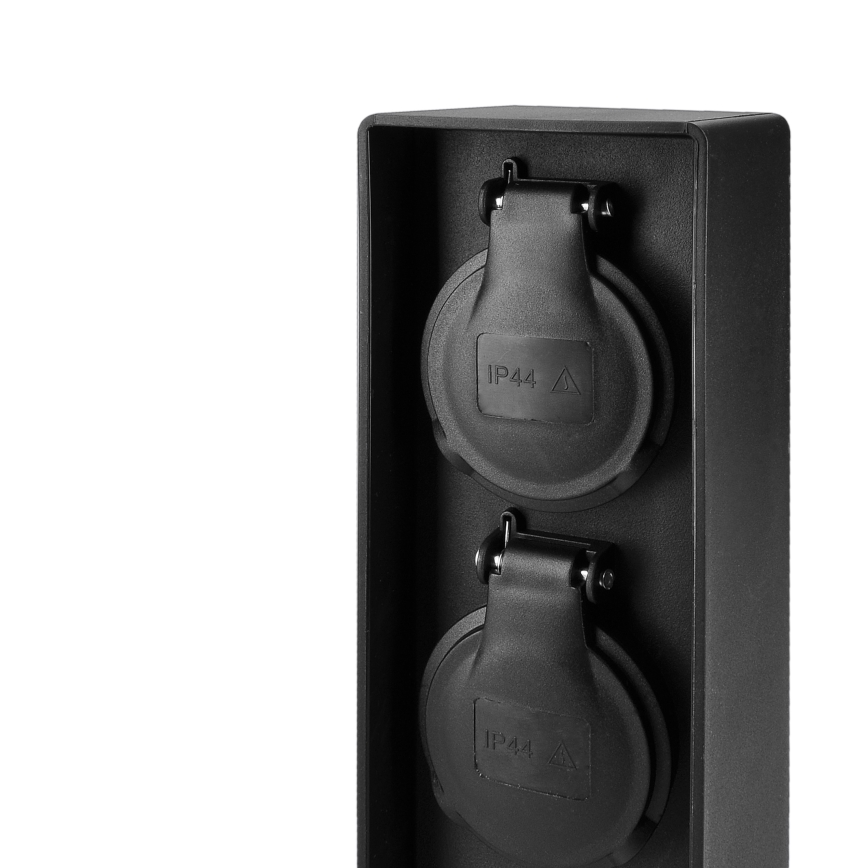 Brilagi - välispistikupost kahe SCHUKO-pistikupesaga, 230V, IP44, must