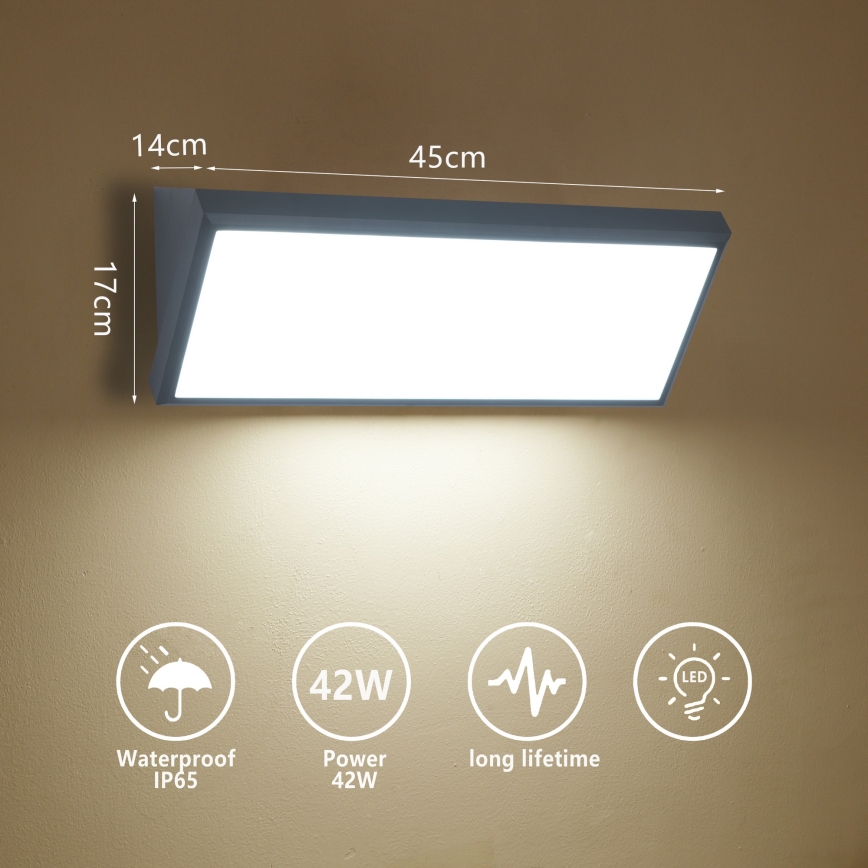 Brilagi - LED välisseinavalgusti TRIANGLE LED/42W/230V 3000/4000/6500K 45 cm antratsiit IP65