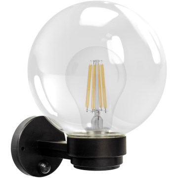 Brilagi - välisseinale kinnitatav seinavalgusti HARBOR liikumisanduriga 1xE27/40W/230V IP33 must/selge