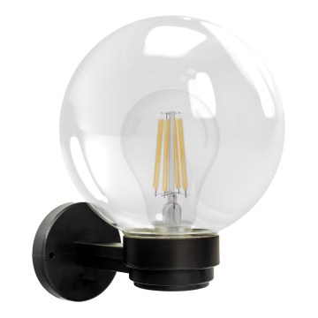 Brilagi - Välisseinale mõeldud seinavalgusti HARBOR 1xE27/40W/230V IP33 must/läbipaistev