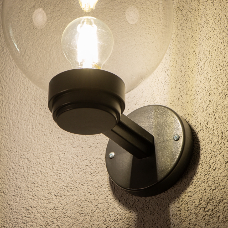 BRILAGI - Välisseinale mõeldud seinavalgusti HARBOR 1xE27/40W/230V IP33 must/läbipaistev