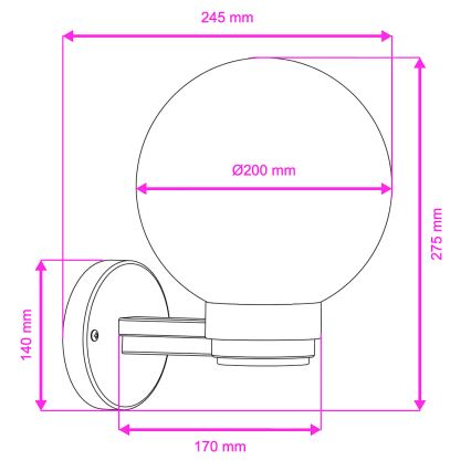 BRILAGI - Välisseinale mõeldud seinavalgusti HARBOR 1xE27/40W/230V IP33 must/läbipaistev