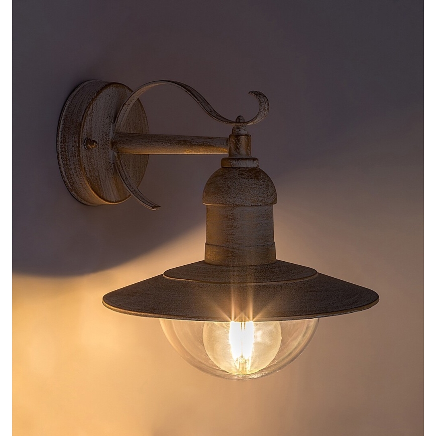 Brilagi - välisseinale mõeldud seinavalgusti MOLDE 1xE27/60W/230V IP44 valge/patina