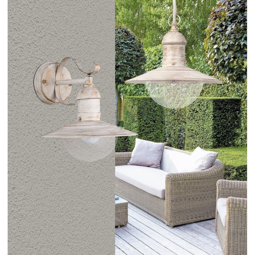 Brilagi - välisseinale mõeldud seinavalgusti MOLDE 1xE27/60W/230V IP44 valge/patina