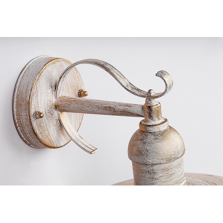 Brilagi - välisseinale mõeldud seinavalgusti MOLDE 1xE27/60W/230V IP44 valge/patina