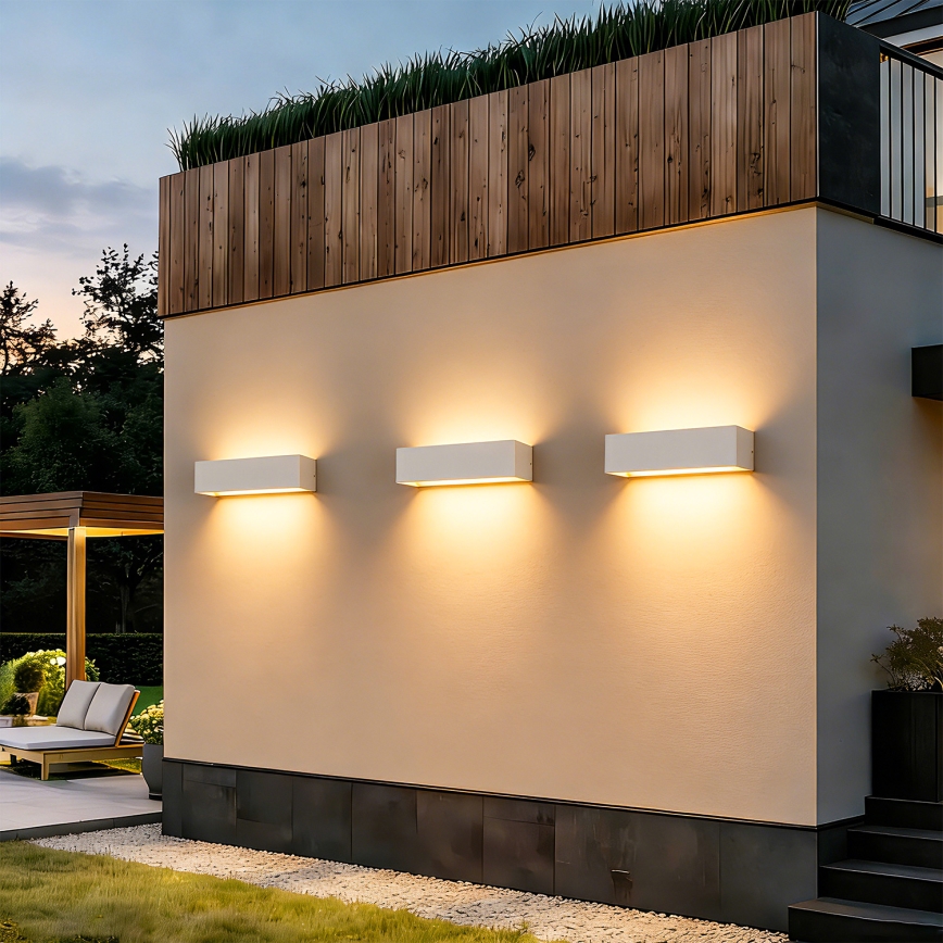 Brilagi - Välisseinale paigaldatav LED-seinalamp DONNANI LED/12W/230V 30 cm valge IP44