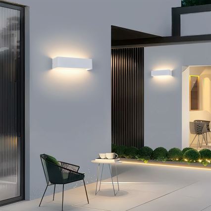 Brilagi - Välisseinale paigaldatav LED-seinalamp DONNANI LED/12W/230V 30 cm valge IP44