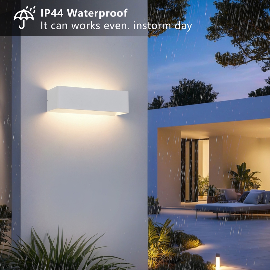 Brilagi - Välisseinale paigaldatav LED-seinalamp DONNANI LED/12W/230V 30 cm valge IP44