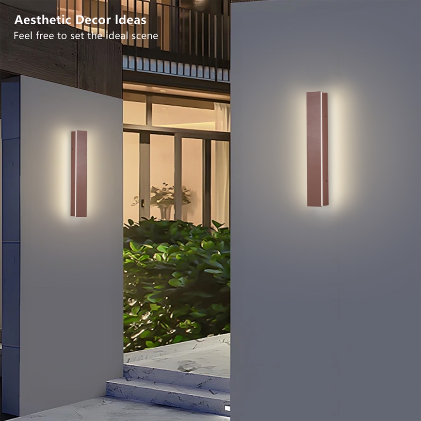 Brilagi - LED välisseinavalgusti LINEAR LED/8W/230V 3000K IP65 30 cm pruun CRI 90