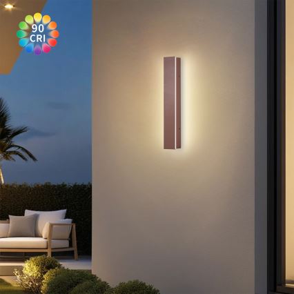 Brilagi - LED välisseinavalgusti LINEAR LED/8W/230V 3000K IP65 30 cm pruun CRI 90