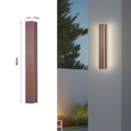 Brilagi - LED välisseinavalgusti LINEAR LED/8W/230V 3000K IP65 30 cm pruun CRI 90
