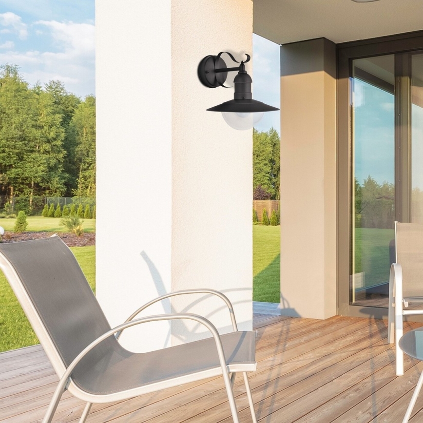 Brilagi - Välisseinale paigaldatav seinavalgusti MOLDE 1xE27/60W/230V IP44 must