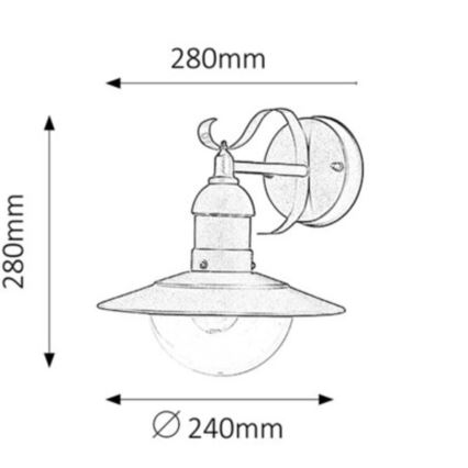 Brilagi - Välisseinale paigaldatav seinavalgusti MOLDE 1xE27/60W/230V IP44 must
