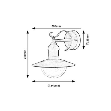 Brilagi - Välisseinale paigaldatav seinavalgusti MOLDE 1xE27/60W/230V IP44 must