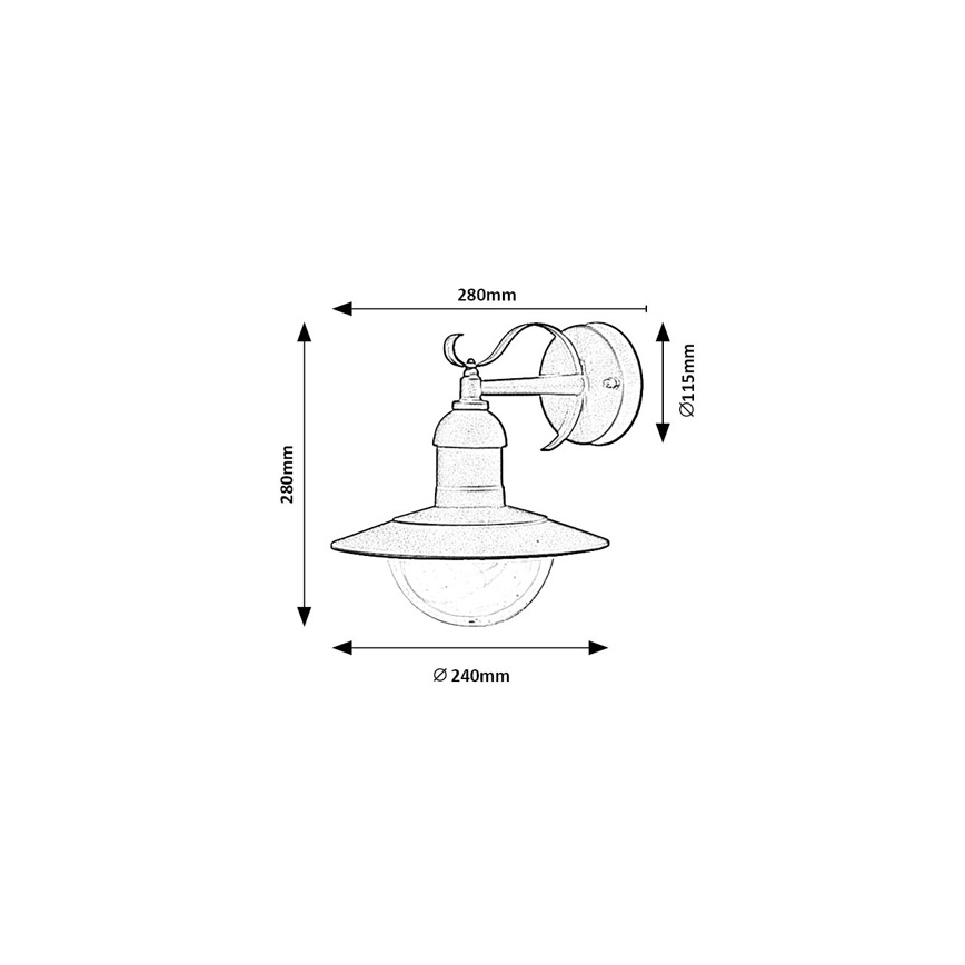 Brilagi - Välisseinale paigaldatav seinavalgusti MOLDE 1xE27/60W/230V IP44 must