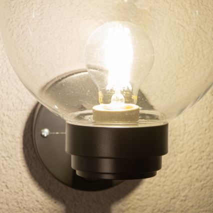 BRILAGI - Välisseinavalgusti liikumisanduriga HARBOR 1xE27/40W/230V IP33 antratsiit/läbipaistev