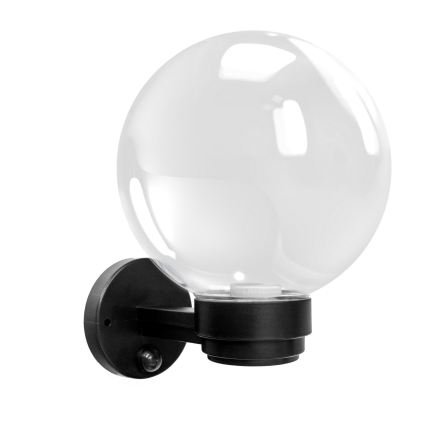 Brilagi - Seinale paigaldatav välisvalgusti liikumisanduriga HARBOR 1xE27/40W/230V IP33 must/selge