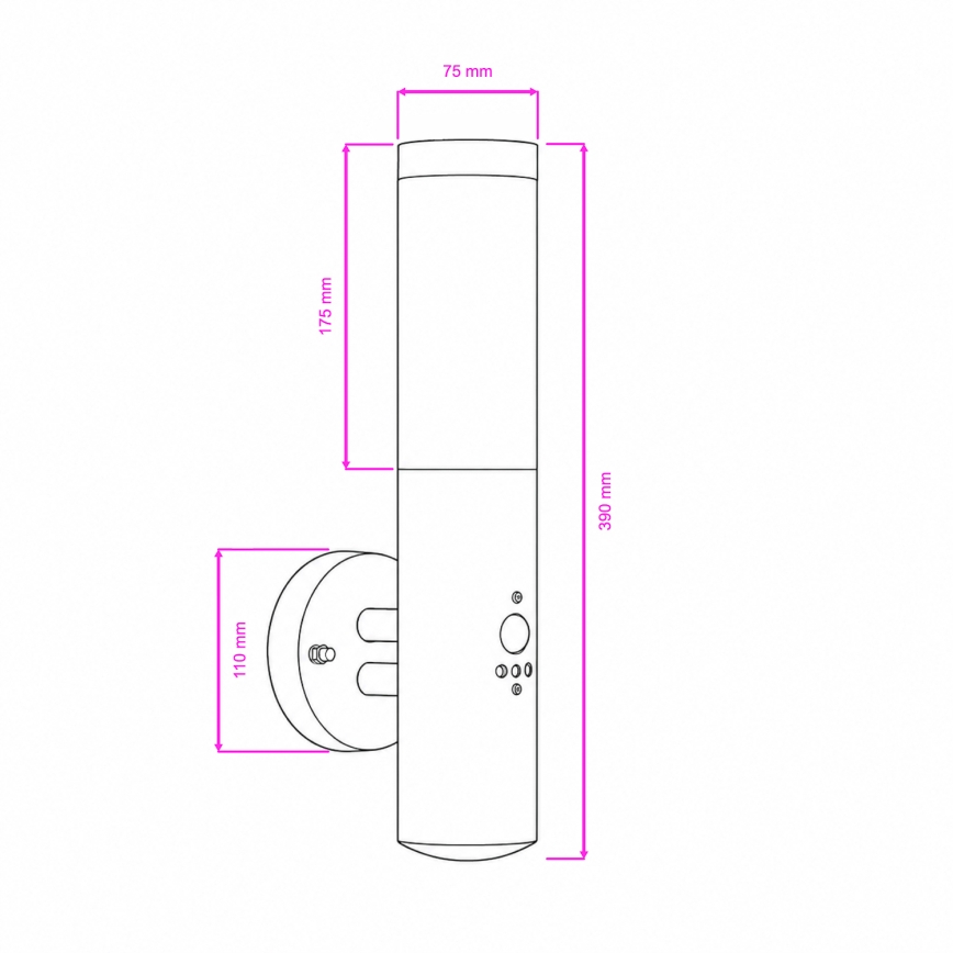 BRILAGI - välisseinavalgusti ELIA anduriga 1xE27/20W/230V IP44 mattkroom