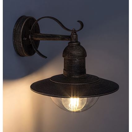 Brilagi - Välisseinavalgusti MOLDE 1xE27/60W/230V IP44 pronks/patina