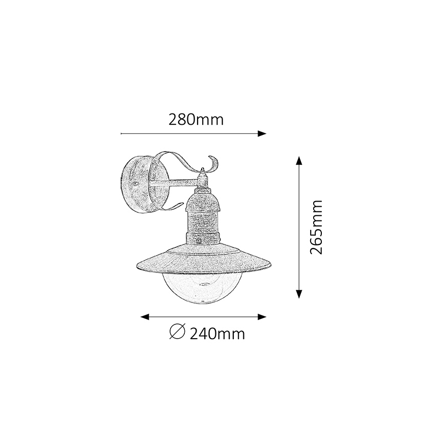 Brilagi - Välisseinavalgusti MOLDE 1xE27/60W/230V IP44 pronks/patina
