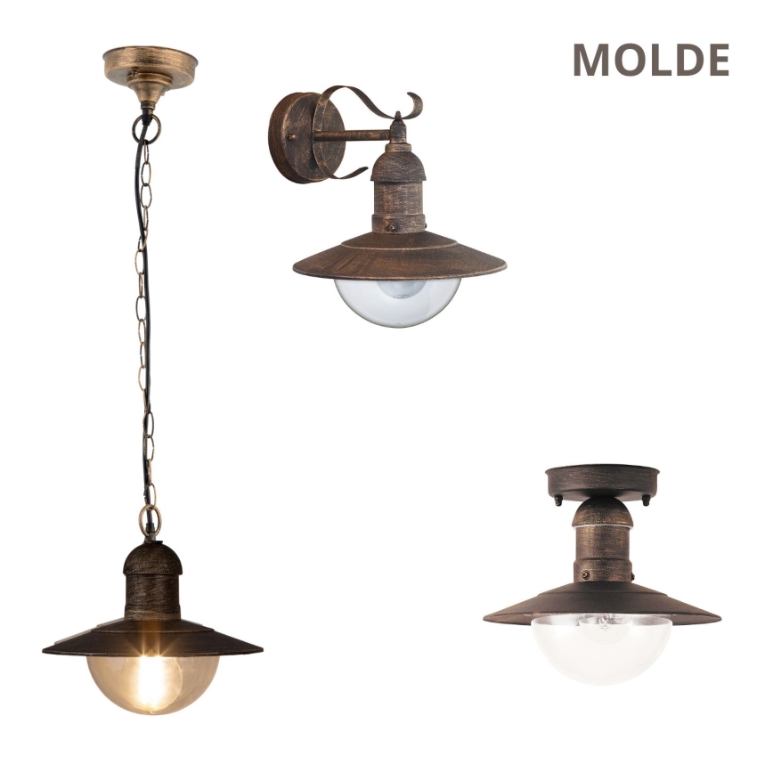 Brilagi - Välisseinavalgusti MOLDE 1xE27/60W/230V IP44 pronks/patina