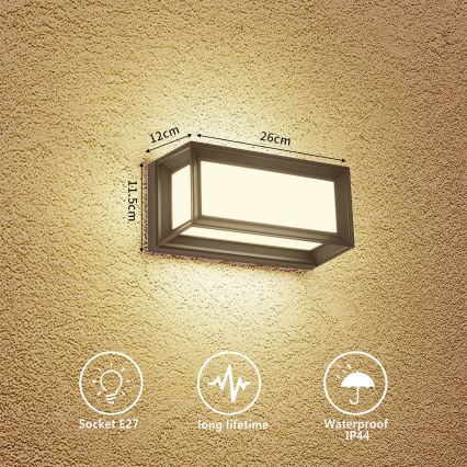 Brilagi - Välisseinavalgusti PARKER 1xE27/60W/230V antratsiit IP44