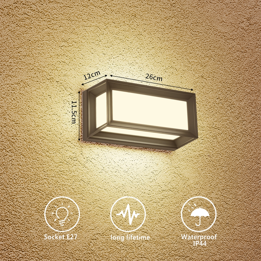 Brilagi - Välisseinavalgusti PARKER 1xE27/60W/230V antratsiit IP44