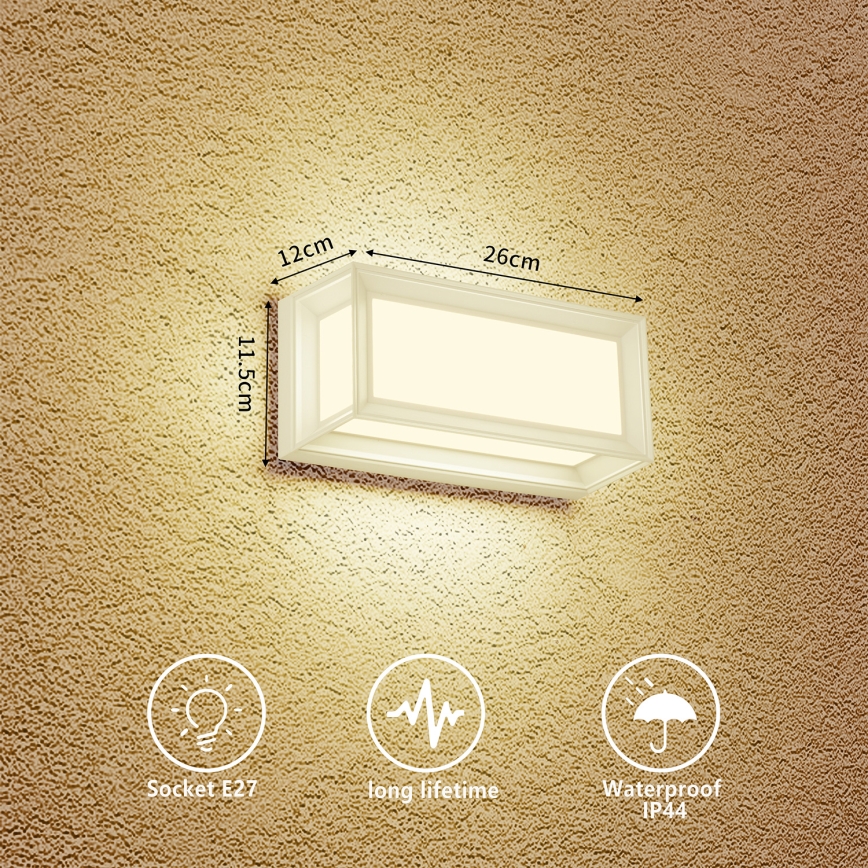 Brilagi - Välisseinavalgusti PARKER 1xE27/60W/230V valge IP44