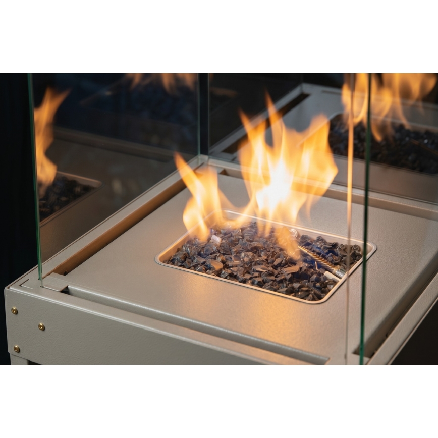 Brilagi - Välisgaasikamin FLARO GAS 142x36 cm 8kW 1xAAA beež + kaitsekate