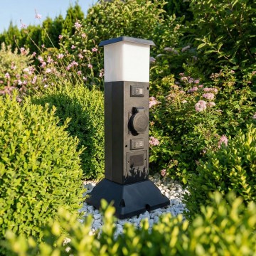 Brilagi - Välisvalgusti 2 SCHUKO-pesaga 1xE14/15W/230V IP44 must