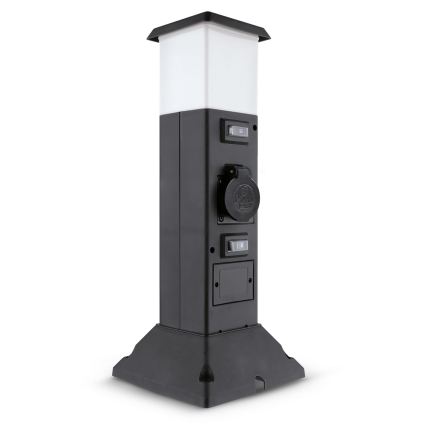 Brilagi - Välisvalgusti 2 SCHUKO-pesaga 1xE14/15W/230V IP44 must